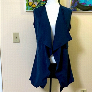 new Live a Little Navy Drape Front Vest